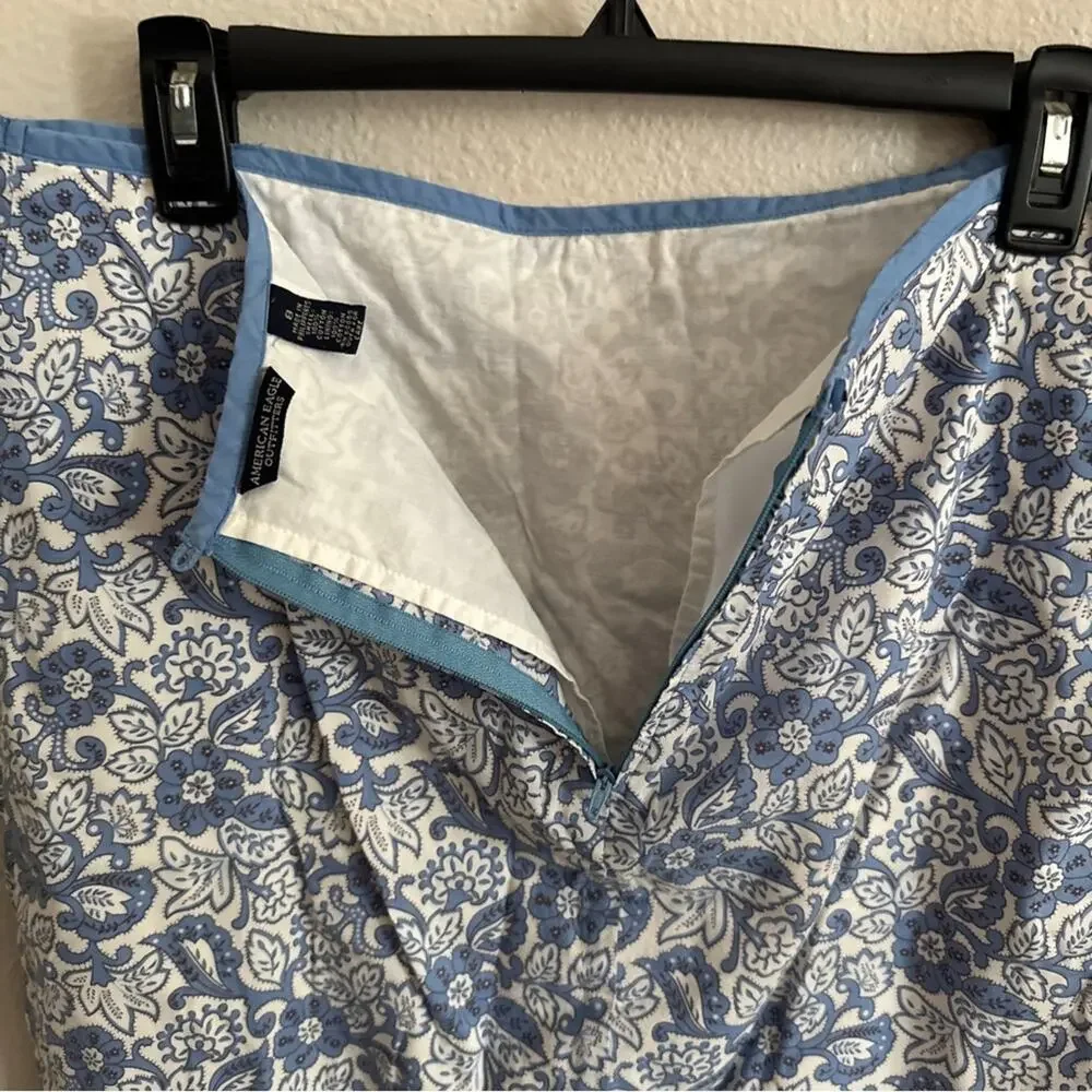 American Eagle Vintage Paisley Mini Skirt 8